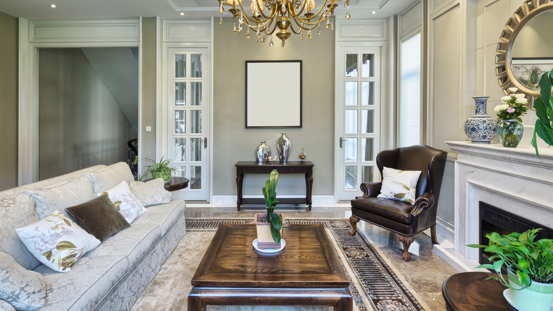 luxury residential property living room after cleaning sun prairie wi